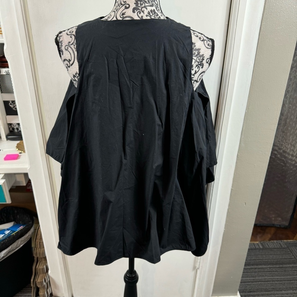 Hache Black Billowy Sleeveless Tie Front Top 38 - Picture 7 of 10